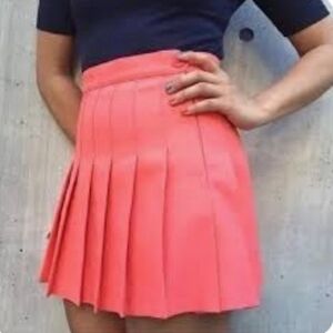Vintage IXSPSA Pleated Coral Tennis Skirt • Made in Japan | XS/Small